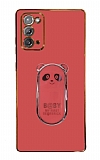 Eiroo Samsung Galaxy Note 20 Baby Panda Standl Krmz Silikon Klf