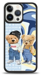 Dafoni Art iPhone 13 Pro Summer Couple Teddy Kılıf - 1