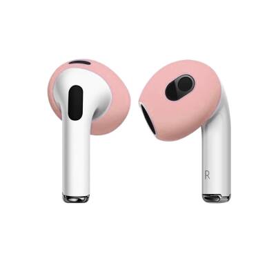 AirPods 3.Nesil Kulaklık Ucu Pembe Silikon Kılıf - 1