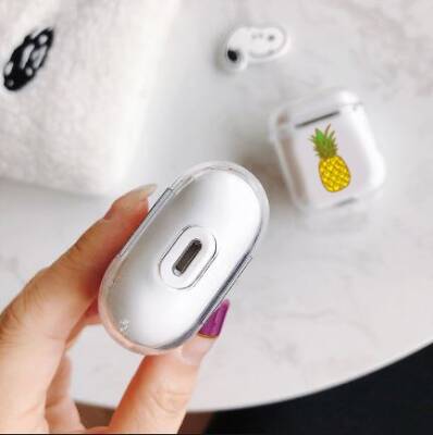 AirPods / AirPods 2 Araba Resimli Şeffaf Rubber Kılıf - 5