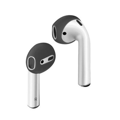 AirPods / AirPods 2 Kulaklık Ucu Siyah Silikon Kılıf - 1