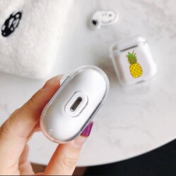 AirPods / AirPods 2 Music Resimli Şeffaf Rubber Kılıf - 5