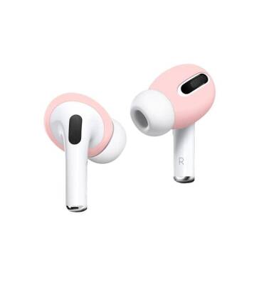 AirPods Pro Kulaklık Ucu Pembe Silikon Kılıf - 1