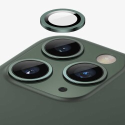 Apple iPhone 12 Pro Max 6.7 inç Metal Kenarlı Cam Lacivert Kamera Lensi Koruyucu - 2