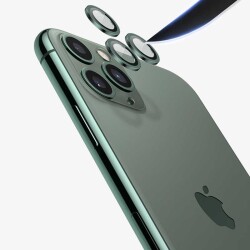 Apple iPhone 12 Pro Max 6.7 inç Metal Kenarlı Cam Siyah Kamera Lensi Koruyucu - 2