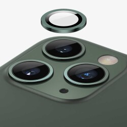 Apple iPhone 12 Pro Max 6.7 inç Metal Kenarlı Cam Siyah Kamera Lensi Koruyucu - 8