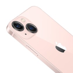 Apple iPhone 13 Mini Metal Kenarlı Cam Siyah Kamera Lensi Koruyucu - 1