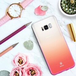 Baseus Glaze Samsung Galaxy S8 Pembe Rubber Kılıf - 2