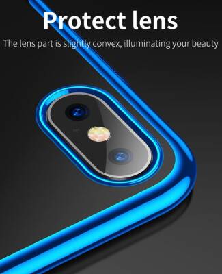 Baseus Glitter iPhone X / XS Kırmızı Kenarlı Rubber Kılıf - 2