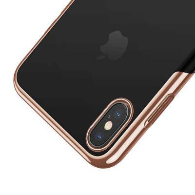 Baseus Glitter iPhone X / XS Kırmızı Kenarlı Rubber Kılıf - 8