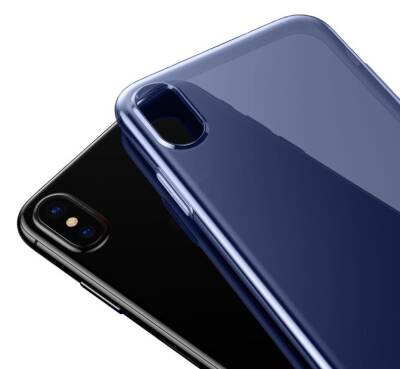 Baseus Simple iPhone X / XS Mavi Silikon Kılıf - 4