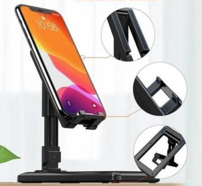 Bracket Ayarlanabilir Katlanabilir Siyah Telefon ve Tablet Standı - 4