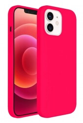 Buff iPhone 12 / 12 Pro 6.1 inç Rubber S Neon Pink Silikon Kılıf - 1