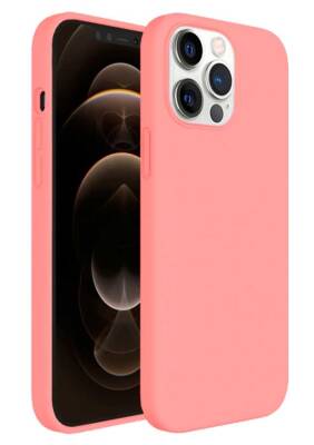 Buff iPhone 12 Pro Max 6.7 inç Rubber S Pink Silikon Kılıf - 1