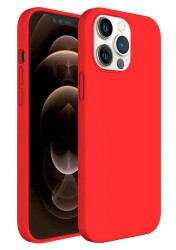 Buff iPhone 12 Pro Max 6.7 inç Rubber S Red Silikon Kılıf - 1