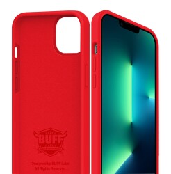 Buff Rubber Fit iPhone 12 / 12 Pro 6.1 inç Kırmızı Silikon Kılıf - 3