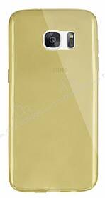 Dafoni Aircraft Samsung Galaxy S7 edge Ultra İnce Şeffaf Gold Silikon Kılıf - 1