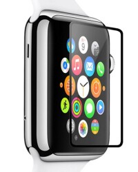 Dafoni Apple Watch Tempered Glass Premium Siyah Full Cam Ekran Koruyucu ( 42 mm ) - 2