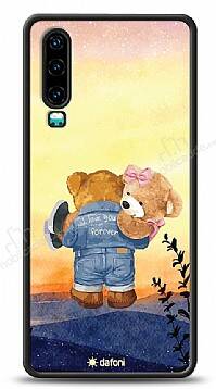 Dafoni Art Huawei P30 Sunset Teddy Bears Kılıf - 1