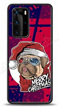 Dafoni Art Huawei P40 Christmas Pug Kılıf - 1