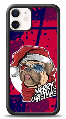 Dafoni Art iPhone 12 Mini 5.4 inç Christmas Pug Kılıf - 1