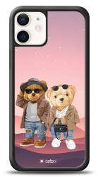 Dafoni Art iPhone 12 Mini 5.4 inç Cool Couple Teddy Kılıf - 1