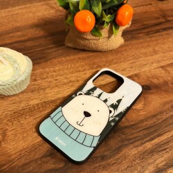 Dafoni Art iPhone 12 Mini 5.4 inç Snow Bear Kılıf - 3
