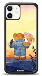 Dafoni Art iPhone 12 Mini 5.4 inç Sunset Teddy Bears Kılıf - 1