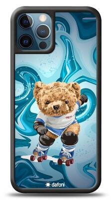 Dafoni Art iPhone 12 Pro Max 6.7 inç Skating Teddy Bear Kılıf - 1