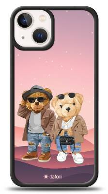 Dafoni Art iPhone 13 Mini Cool Couple Teddy Kılıf - 1