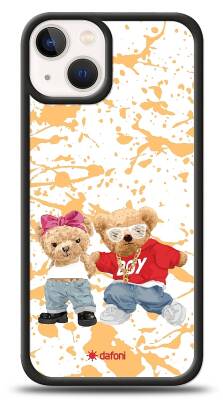 Dafoni Art iPhone 13 Mini Style Couple Teddy Kılıf - 1