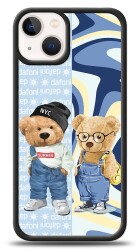 Dafoni Art iPhone 13 Mini Summer Couple Teddy Kılıf - 1