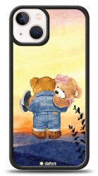 Dafoni Art iPhone 13 Mini Sunset Teddy Bears Kılıf - 1