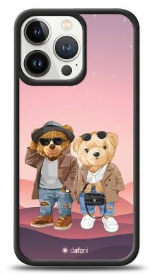 Dafoni Art iPhone 13 Pro Cool Couple Teddy Kılıf - 1