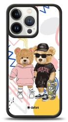 Dafoni Art iPhone 13 Pro Fun Couple Teddy Kılıf - 1