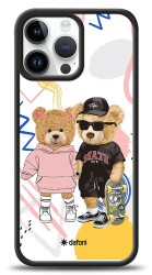 Dafoni Art iPhone 13 Pro Max Fun Couple Teddy Kılıf - 1