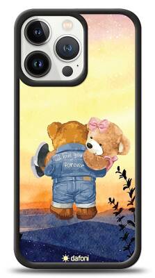 Dafoni Art iPhone 13 Pro Sunset Teddy Bears Kılıf - 1