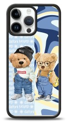 Dafoni Art iPhone 14 Pro Summer Couple Teddy Kılıf - 1