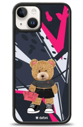 Dafoni Art iPhone 14 Rock And Roll Teddy Bear Kılıf - 1