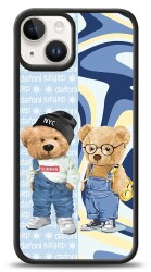 Dafoni Art iPhone 14 Summer Couple Teddy Kılıf - 1