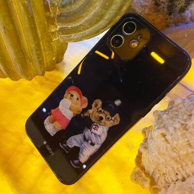 Dafoni Art iPhone 15 Pro Max Sporty Couple Teddy Kılıf - 2