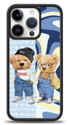 Dafoni Art iPhone 15 Pro Summer Couple Teddy Kılıf - 1