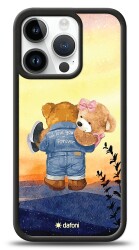 Dafoni Art iPhone 15 Pro Sunset Teddy Bears Kılıf - 1