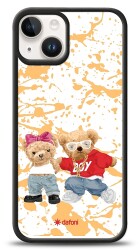 Dafoni Art iPhone 15 Style Couple Teddy Kılıf - 1