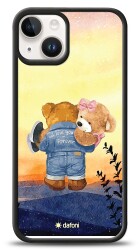 Dafoni Art iPhone 15 Sunset Teddy Bears Kılıf - 1