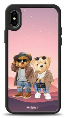 Dafoni Art iPhone X Cool Couple Teddy Kılıf - 1