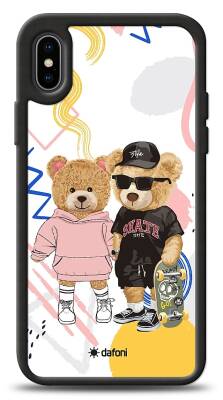 Dafoni Art iPhone X Fun Couple Teddy Kılıf - 1