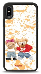 Dafoni Art iPhone X Style Couple Teddy Kılıf - 1