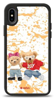 Dafoni Art iPhone X Style Couple Teddy Kılıf - 1