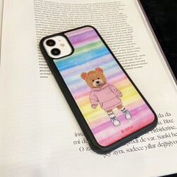 Dafoni Art iPhone XS Chic Teddy Bear Kılıf - 3